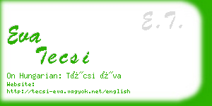 eva tecsi business card